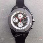 Swiss 7750 Audemars Piguet Silver Steel Bezel Rubber Replica Watch